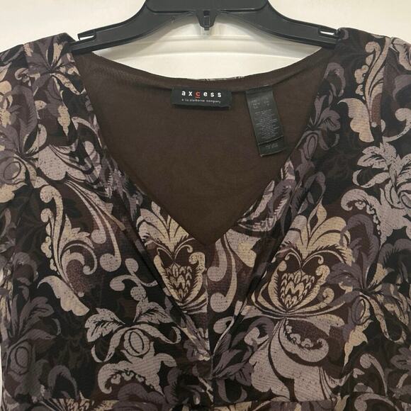 Axcess Y2K Floral Mesh Sheer Sleeves Babydoll Top Whimsigoth Small - Picture 5 of 11